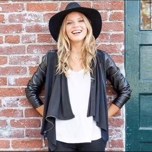 BLANKNYC Vegan Leather Draped Jacket LIKE NEW S